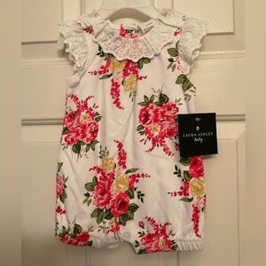 Laura Ashley Floral Baby One Piece - Pink and Green